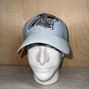 Carolina Panthers New Era Crucial Catch Intercept Cancer Hat Grey / Multicolor S
